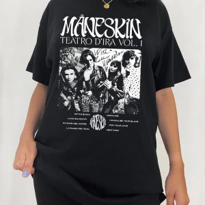 Maneskin Rock Band Vintage T-Shirt, Maneskin Album Shirt, Måneskin fans tour 2024, Maneskin Tour Shirt, Vintage shirt