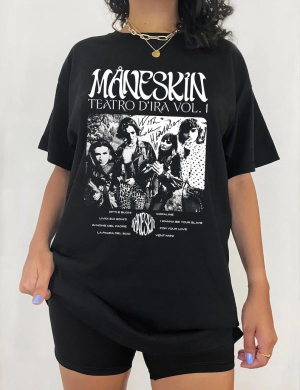 Maneskin Rock Band Vintage T-Shirt, Maneskin Album Shirt, Måneskin fans tour 2024, Maneskin Tour Shirt, Vintage shirt