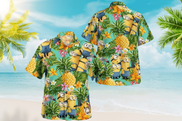 Minion Tropical Vibes 3D Hawaiian Shirt Print Tropical Summer Beach Gift For