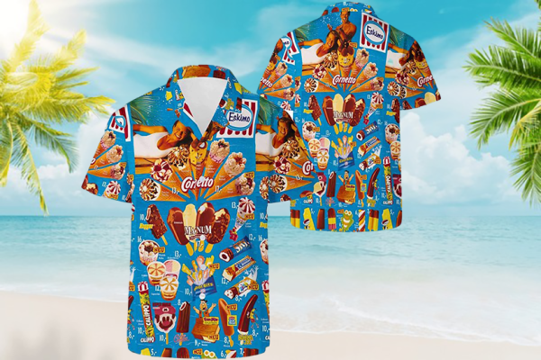 Hawaiian Shirt Summer, Ice Cream Hawaiian Shirt and Short Print Tropical Summer Beach Gift For Men