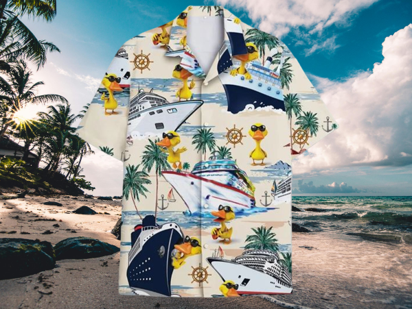 Duck Hawaiian Shirt, Men’s Hawaiian shirt pattern shirt 3D printed short sleeved summer beach shirt