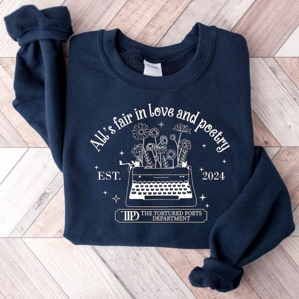 All’s Fair In Love And Poetry Sweatshirt, The Tortured Poets Department New Album Shirt, TTPD Crewneck,Tortured Poets Shirts,Era Tour Shirts