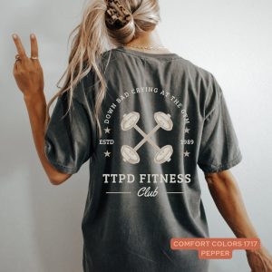 DOWN BAD crying at the gym t shirt – swiftie apparel – the tortured poets department apparel – comfort colors 1717