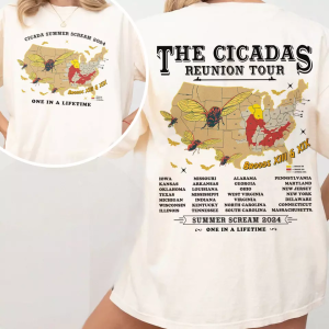 Cicadas Summer Scream Reunion Tour 2024, The Cicada Concert Tour Two-Side Tshirt