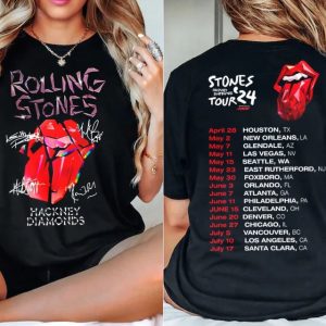 Rolling Stones 2024 Tour Tee Shirt, Rolling Stones Band Fan Shirt,Hackney Diamonds Tour Shirt,Rock and roll shirt,Music Festival T-Shirt