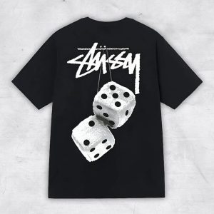 Stussy Printed Streetwear T-Shirt, Lucky Dice Shirt, Y2K Tshirt Tee, Trendy Shirt, Custom Sweatshirt & Hoodie, Stussy Tee