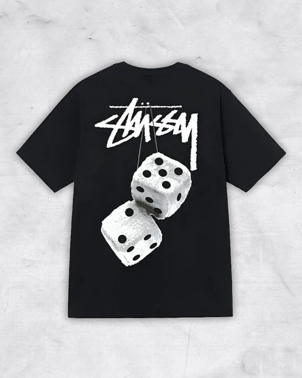 Stussy Printed Streetwear T-Shirt, Lucky Dice Shirt, Y2K Tshirt Tee, Trendy Shirt, Custom Sweatshirt & Hoodie, Stussy Tee