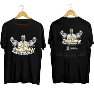 Bailey Zimmerman Concert T-Shirt, Bailey Zimmerman Religiously World Tour 2024 Shirt, Bailey Zimmerman Fan Shirt