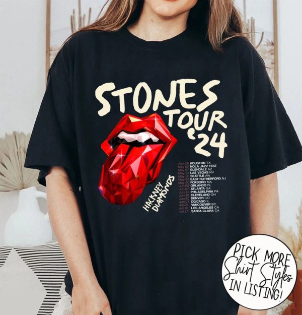 Stones Tour 2024 Shirt, The Rolling Stones Shirt, Hackney Diamonds Tour T-shirt, Music Tour Shirt, Rock And Roll Shirt, Music Festival Shirt