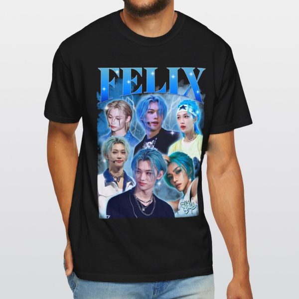 Retro Felix Bootleg Shirt, Stray Kids Graphic Shirt, Kpop Fan Tee, Vintage 90s Rap Tee, Stray Kids Tour Concert Shirt, Felix Fan Gift